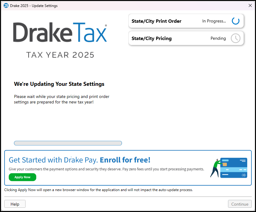 State settings being updated